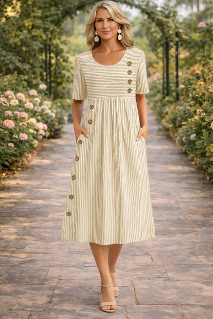 Wanda | Randig Midiklänning